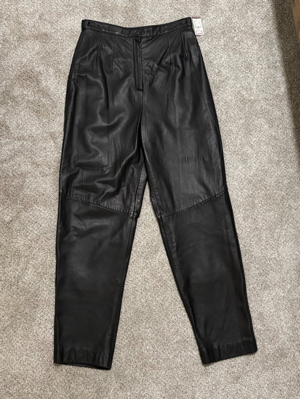 NWT Valerie Stevens New Zealand Lambskin Leather Pants - Size 12